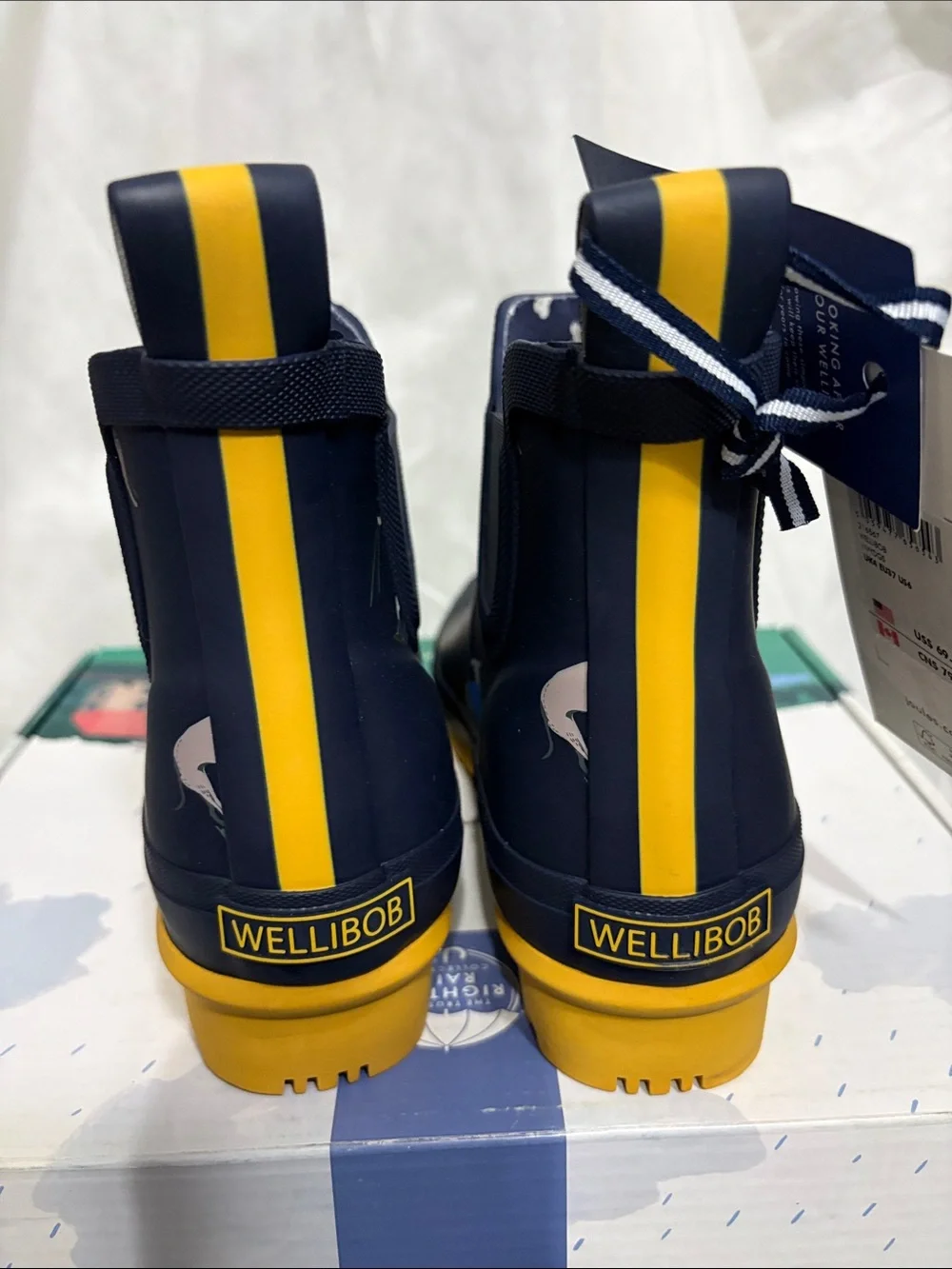 Joules Dog Print Wellington Boots size US 6 NWT